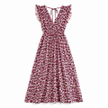 Medium White, Pink & Grey Leopard Print Cotton Summer Maternity Dress