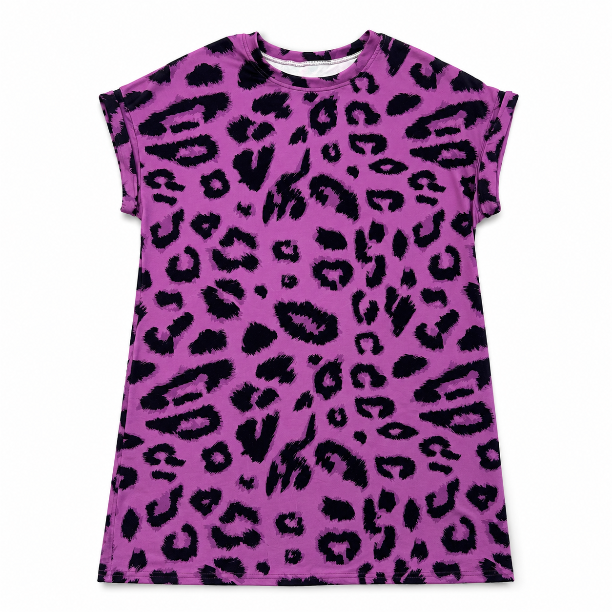 XXL Purple & Leopard Black Long Maternity Top - Shein
