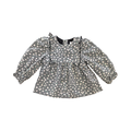 12-18M Black & White Check Blouse with Floral Detail - Zara