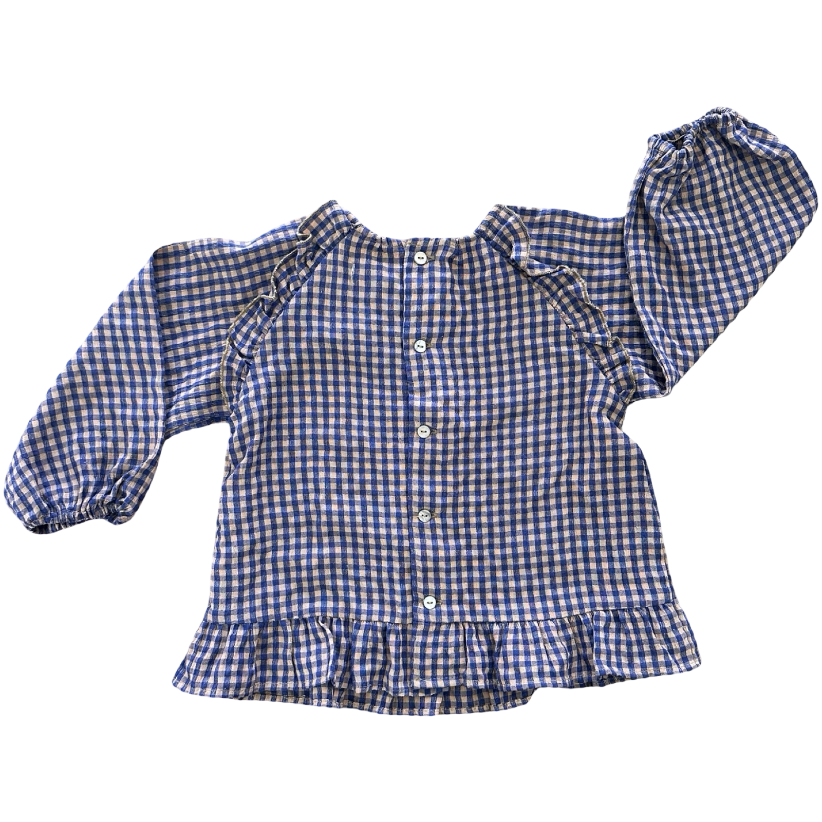 18-24M Brown & Blue Check Blouse - Zara