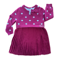 12-18M Maroon Knitted & Pleated Dress - Zara