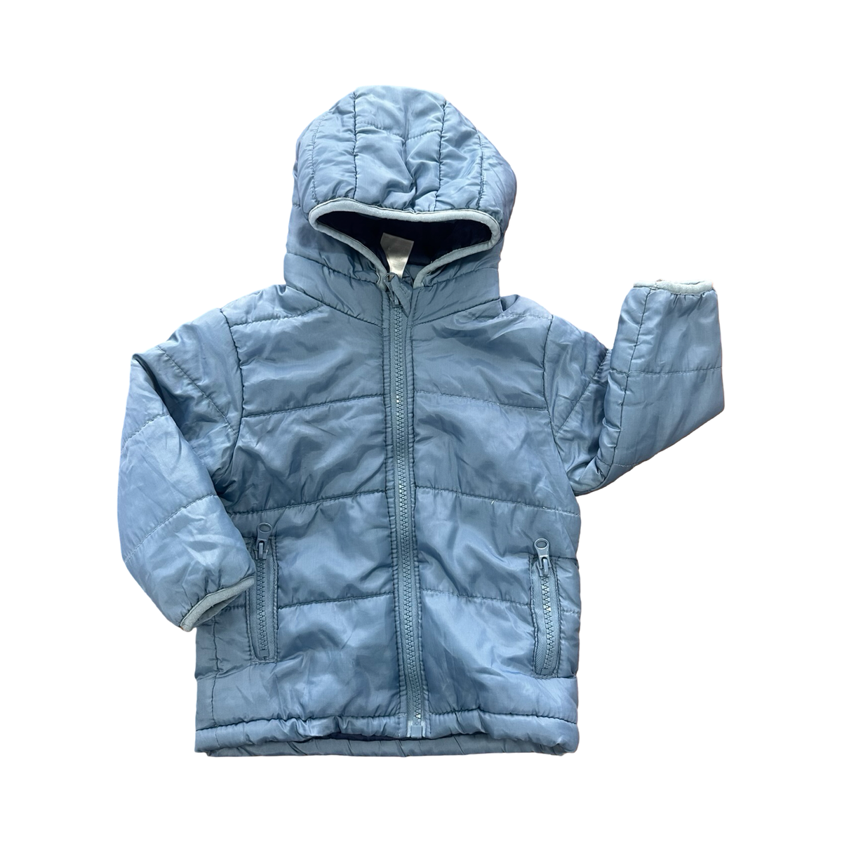 9-12M Blue Puffer Zipper Jacket - OneTwoThree