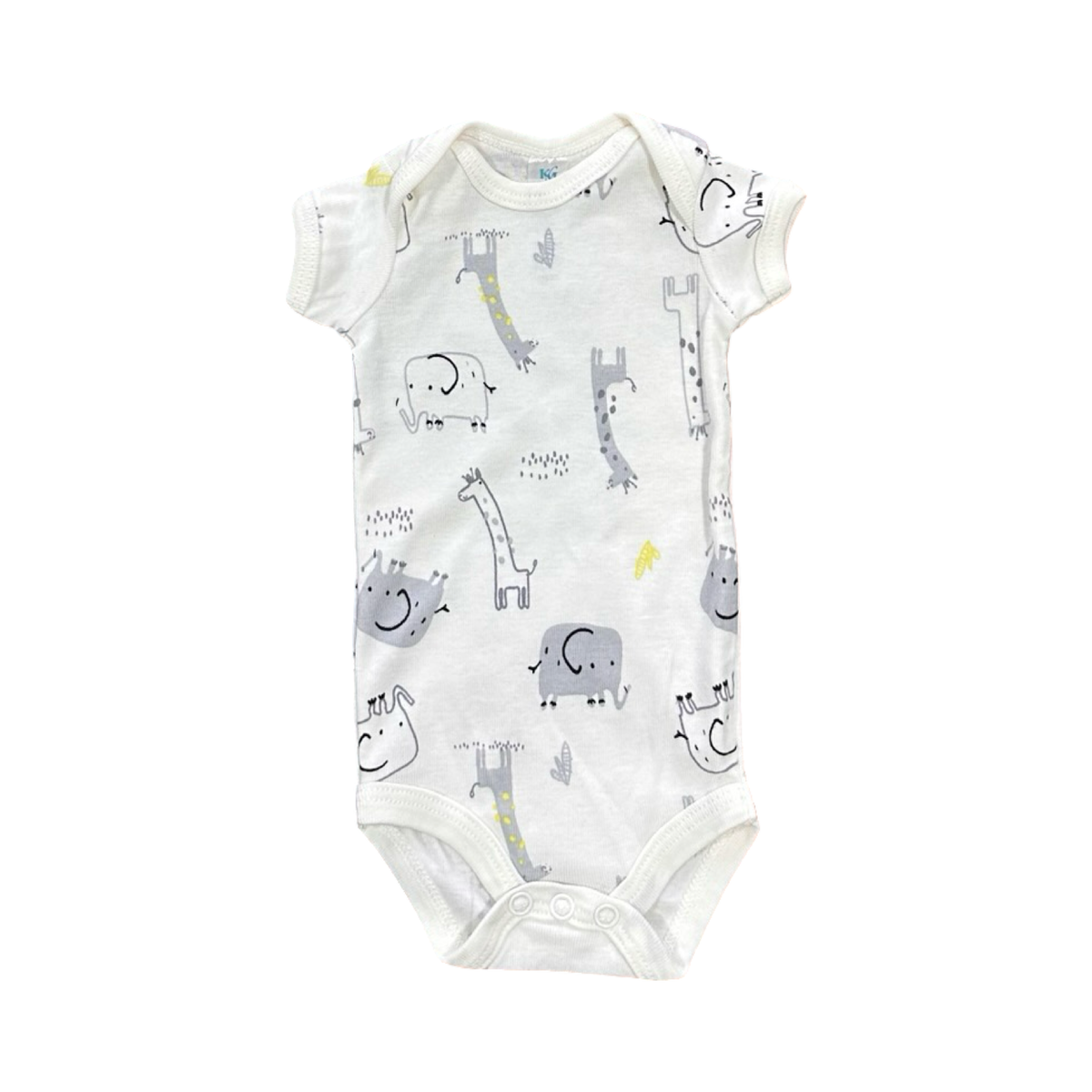 Newborn White Zoo Animal Bodysuit - Kelmik