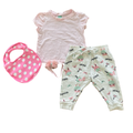 6-12M 4pc Girls Outfit: Pants, Top, Headband & Bib - Ackermans | OneTwoThree