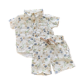 6-12M 2pc White Floral Cotton Shorts & Buttoned Top - Tiny tots | Ackermans