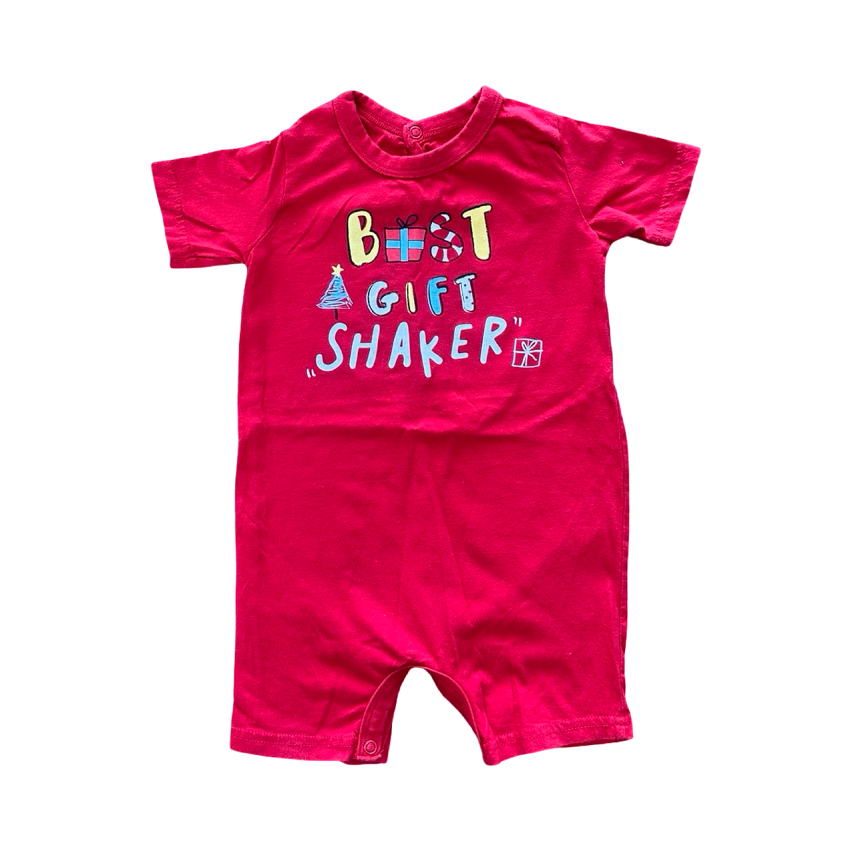 6-12M Red Best Gift Shaker Romper - Woolworths