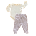 0-3M 2pc Yellow & Beige Baby Set - Kelmik / Ackermans