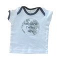 0-3M White & Black "Hello World" Top - Kelmik