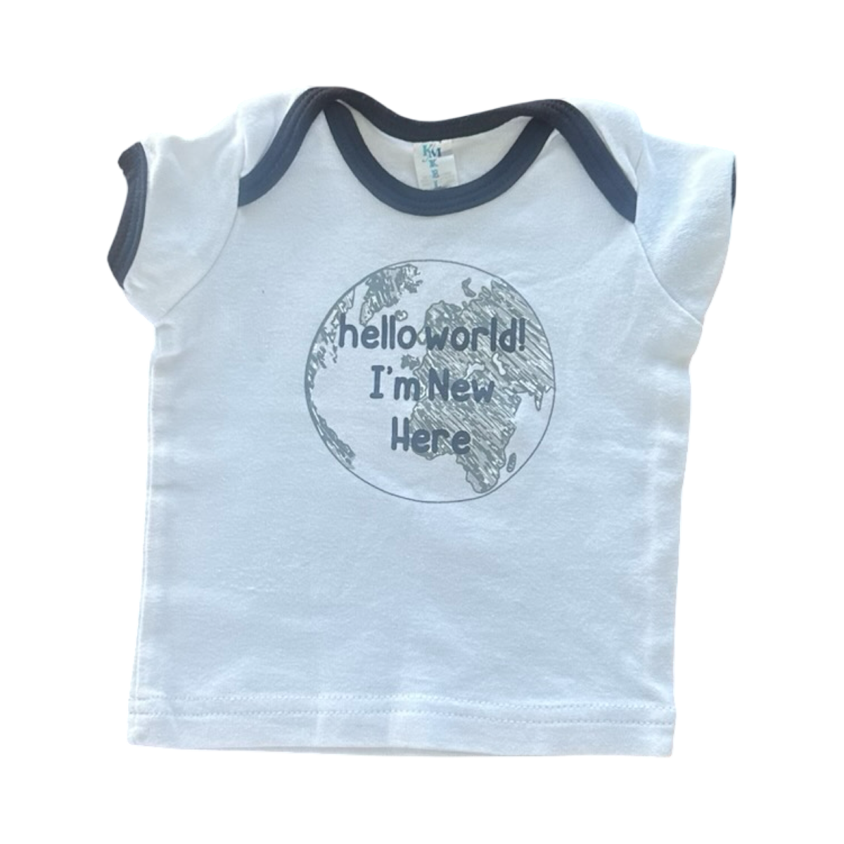0-3M White & Black "Hello World" Top - Kelmik