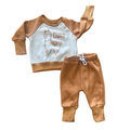 3-6M 2pc Brown & Cream Llama Sweater Set - Clicks