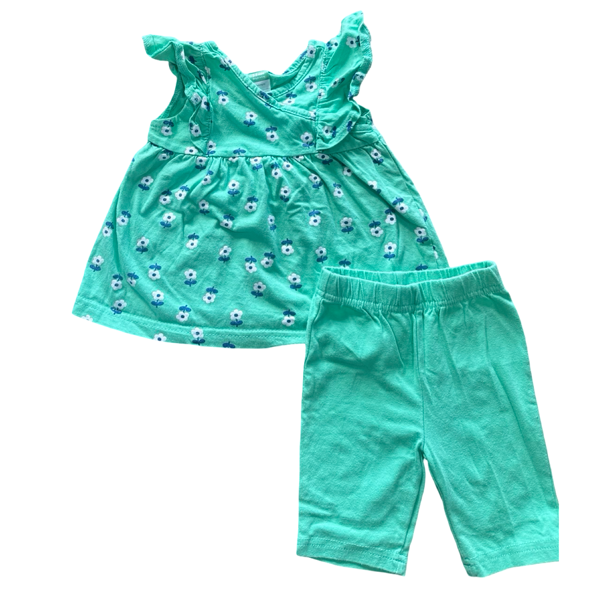 3-6M 2pc Green Floral Set - Ackermans