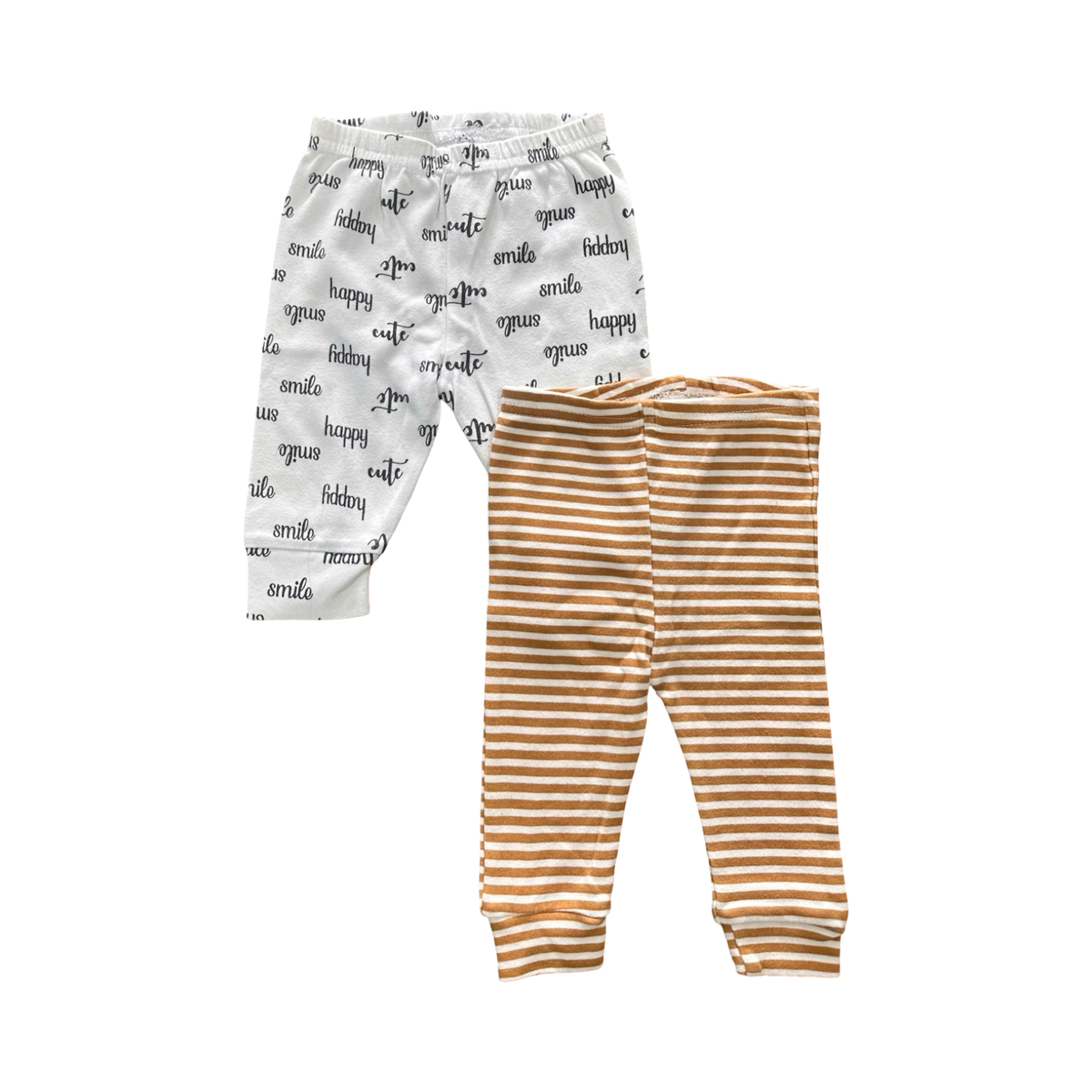 3-6M 2pc White & Brown and Black & White Pants - Mr Price / Jet