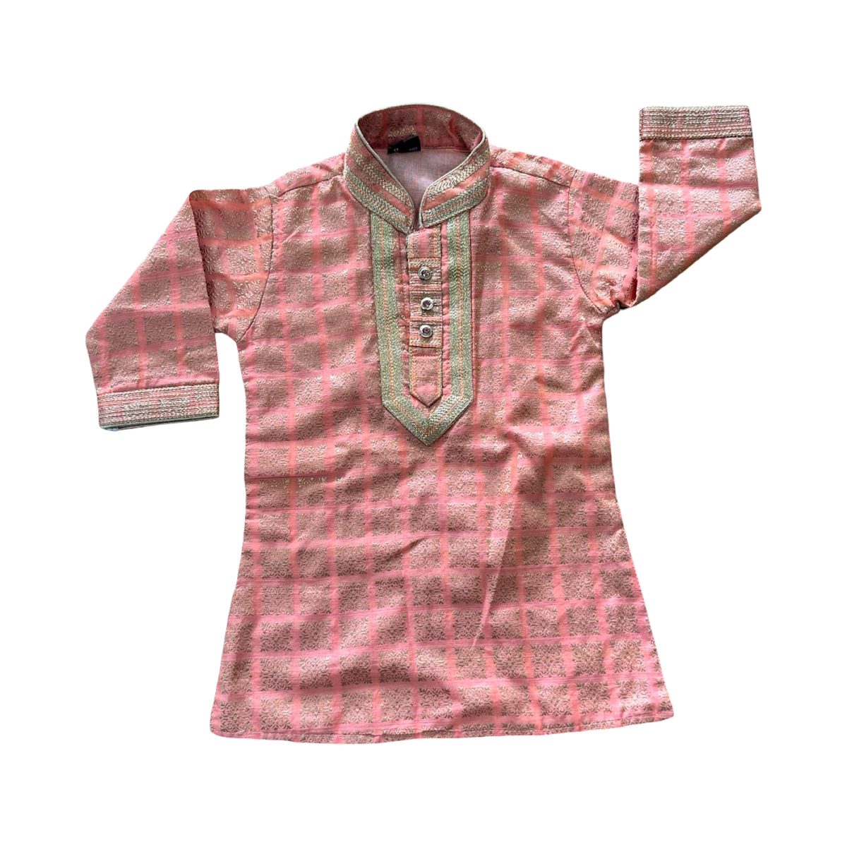 4Y Dark Peach & Gold Traditional Indian Top