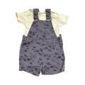 12-18M Grey Dinosaur Dungaree with Yellow Bodysuit - Ackermans / Tiny tots