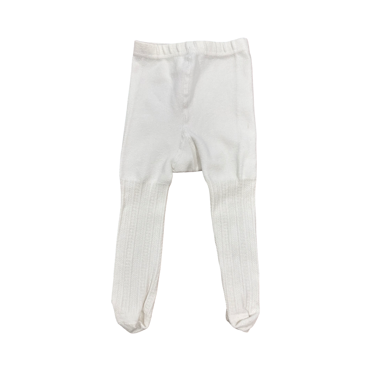 12-18M White Knitted Tights