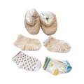 Size 2 Beige Fleece Slippers with 4 Pairs of New Socks - Jet