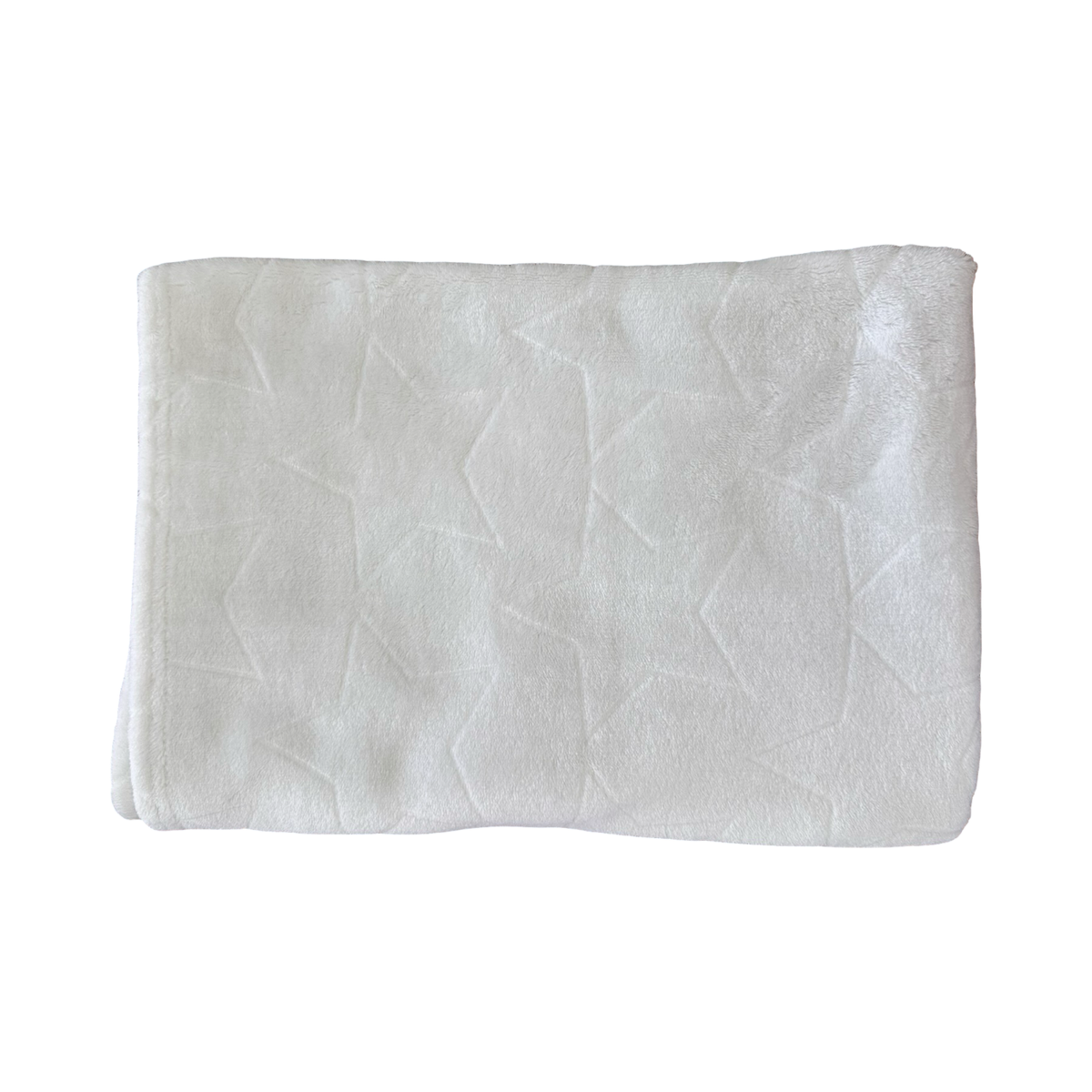 One Size White Star Embossed Baby Fleece Blanket - Jet
