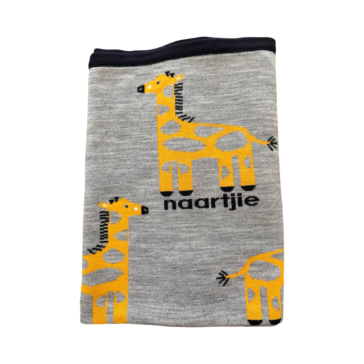 One Size Grey Knitted Giraffe Luxurious Blanket - Naartjie