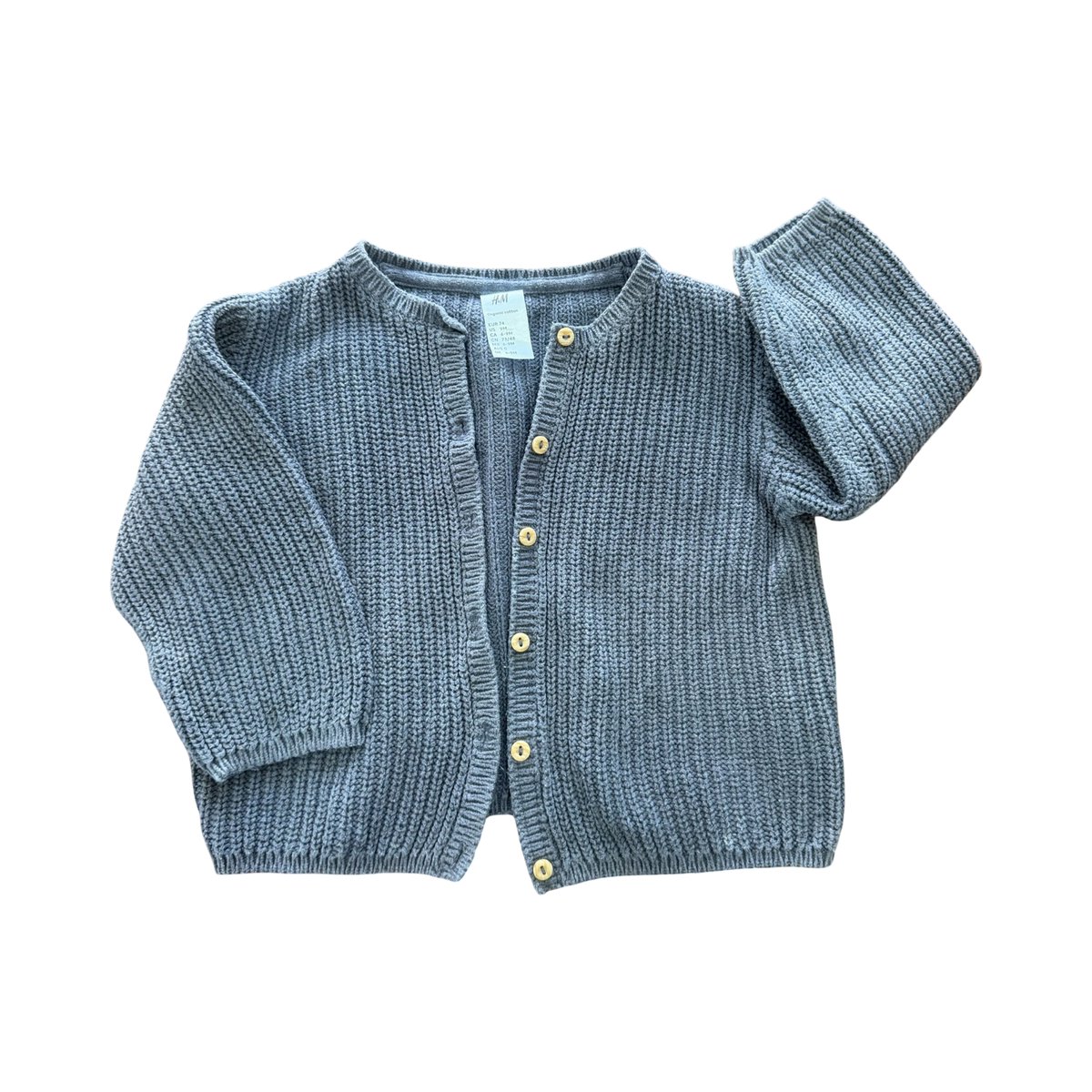 6-9M Grey Knitted Cardigan - H & M