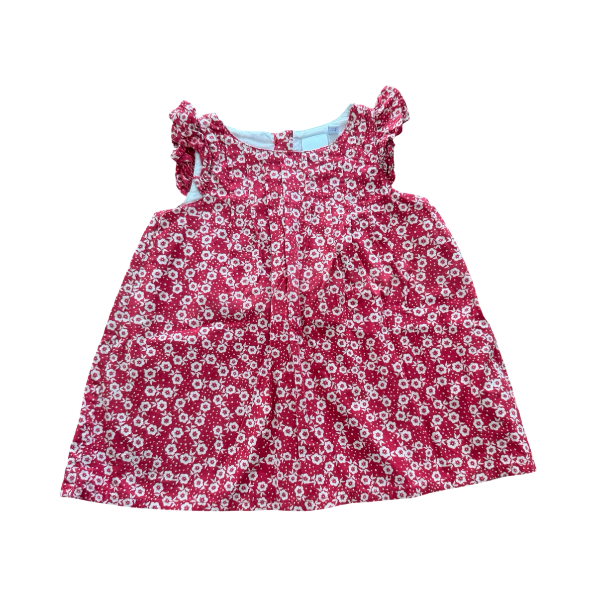 0-3M Red & Cream Cotton Summer Dress - Jasper Conran