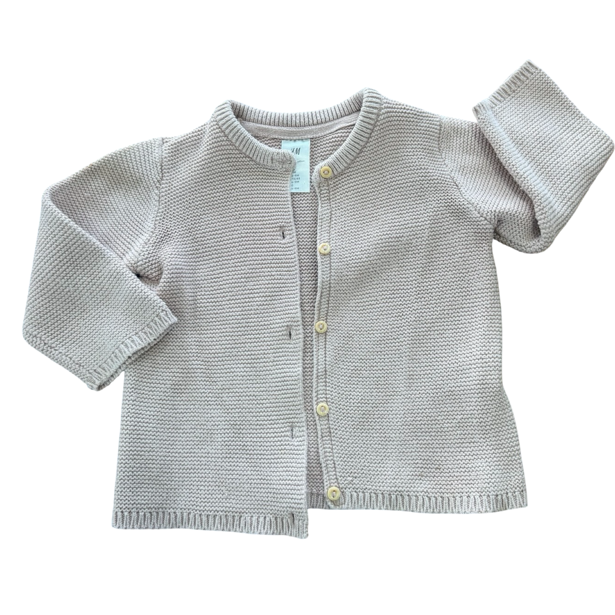 6-9M Beige Knitted Cardigan - H & M