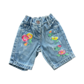 3-6M 3/4 Denim Jeans with Flower Detailing - Next