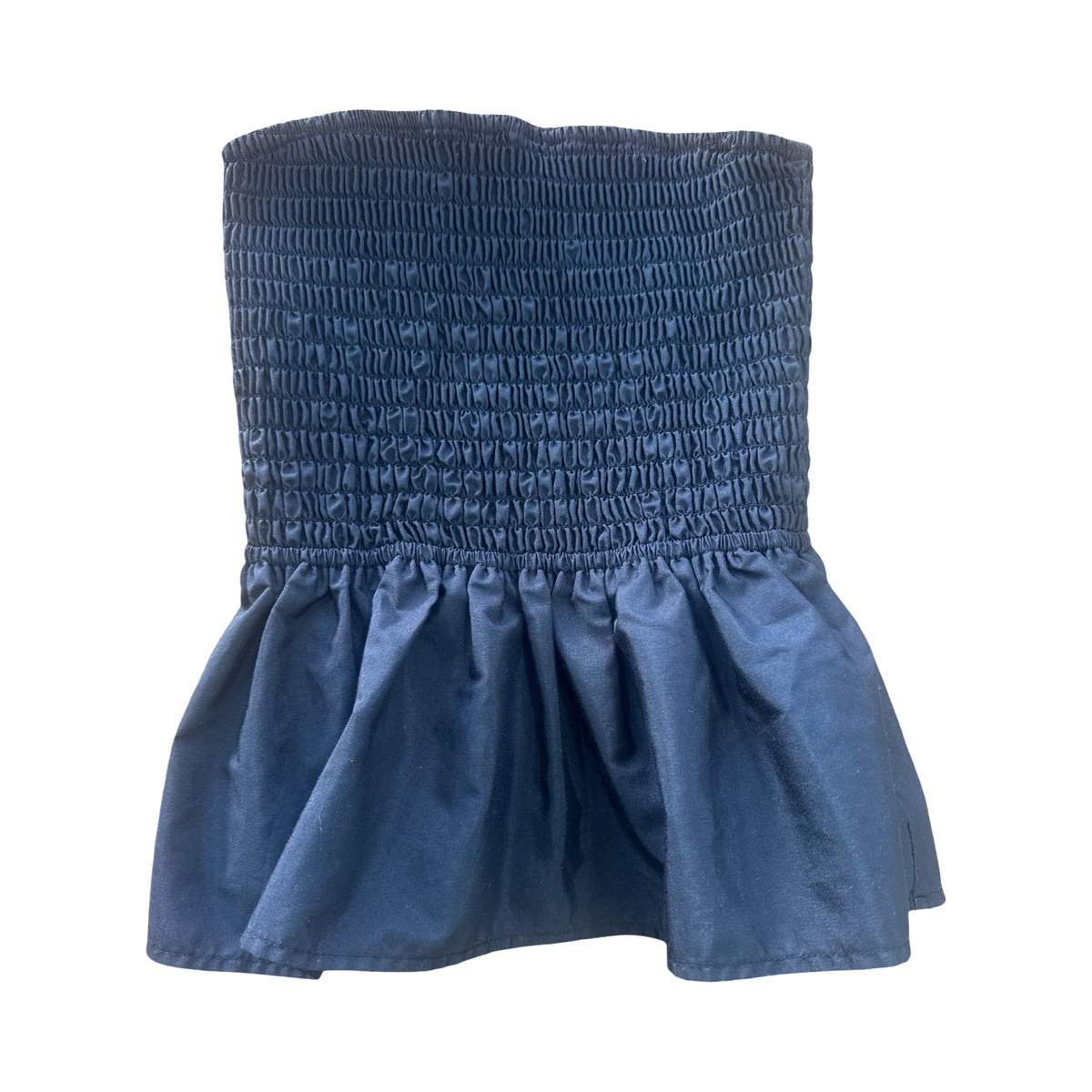 11-12Y Black Elasticated Boob Tube Top - Factorie