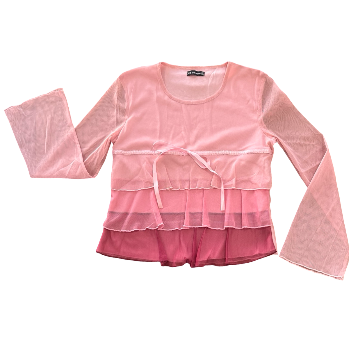 13-14Y Pink Layered Soft Tulle Top - RT Denim