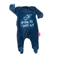 1-3M Black "Drink Til I Pass Out" Babygrow - Baby Republic