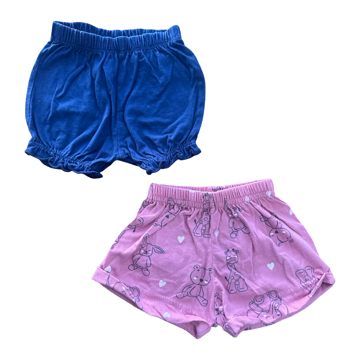 Newborn 2pc Girls Short Set Navy & Pink - Tiny tots / Ackermans