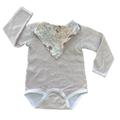 18-24M White & Beige Stripe Long Sleeve Bodysuit with Disney Bandana Bib - Ackermans / Disney