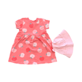 6-12M Pink Apple Summer Cotton Dress with Sun Hat - OneTwoThree / Jet