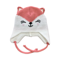 6-12 M Pink & White Fox Knitted Beanie - Ackermans