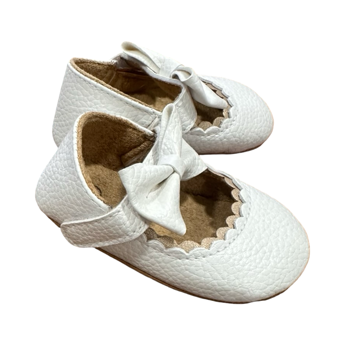 *NEW* Size 1 White Leather Style Ballerina Shoes