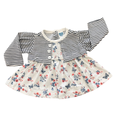 Tiny Baby White & Blue Floral Girls Fancy Top - Ackermans