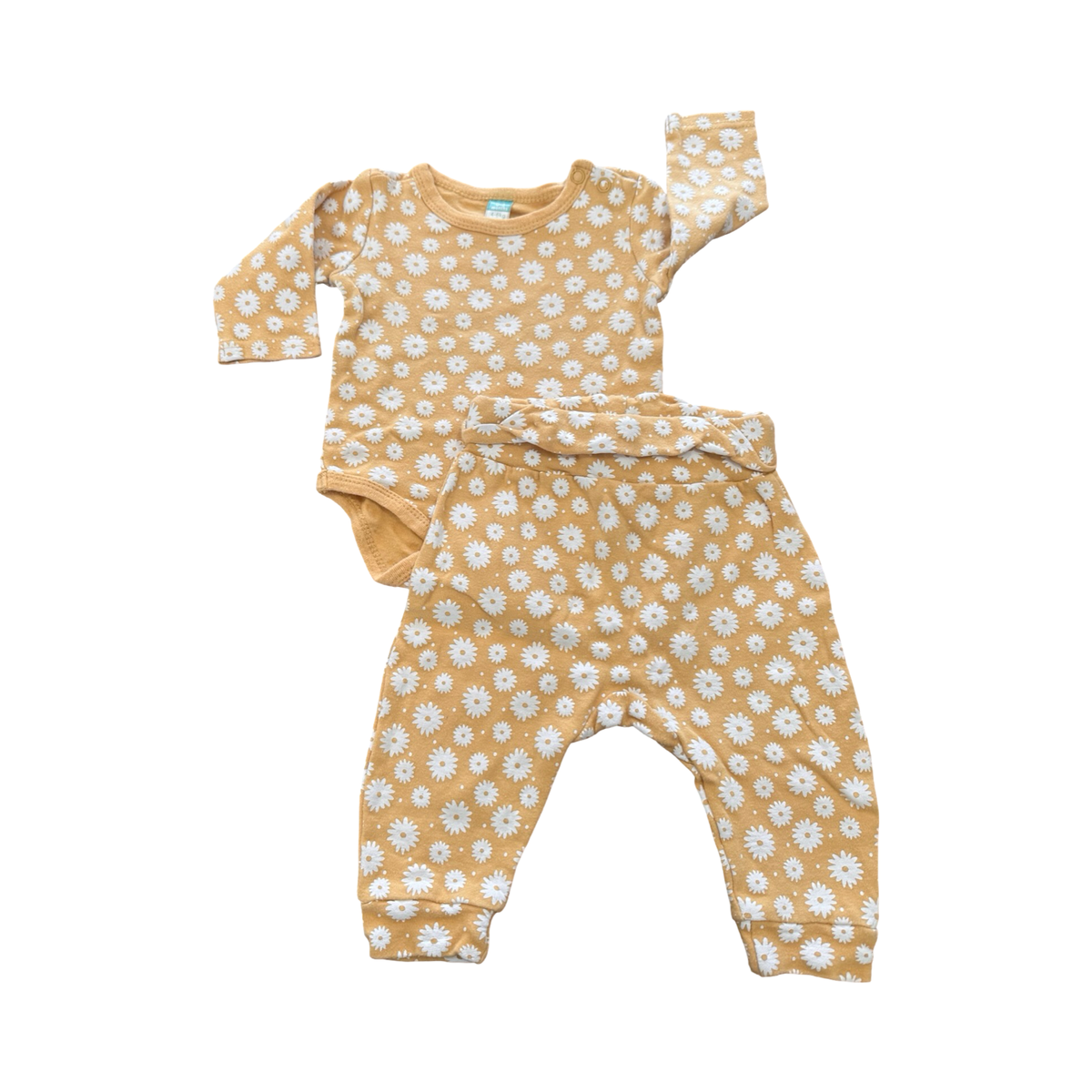 0-3M Yellow & White Daisy Outfit - Ackermans