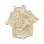6-12M 2pc Yellow Check Girl's Outfit - Little Hero