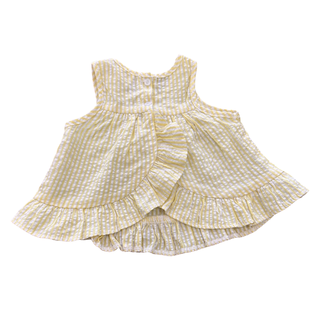 6-12M 2pc Yellow Check Girl's Outfit - Little Hero