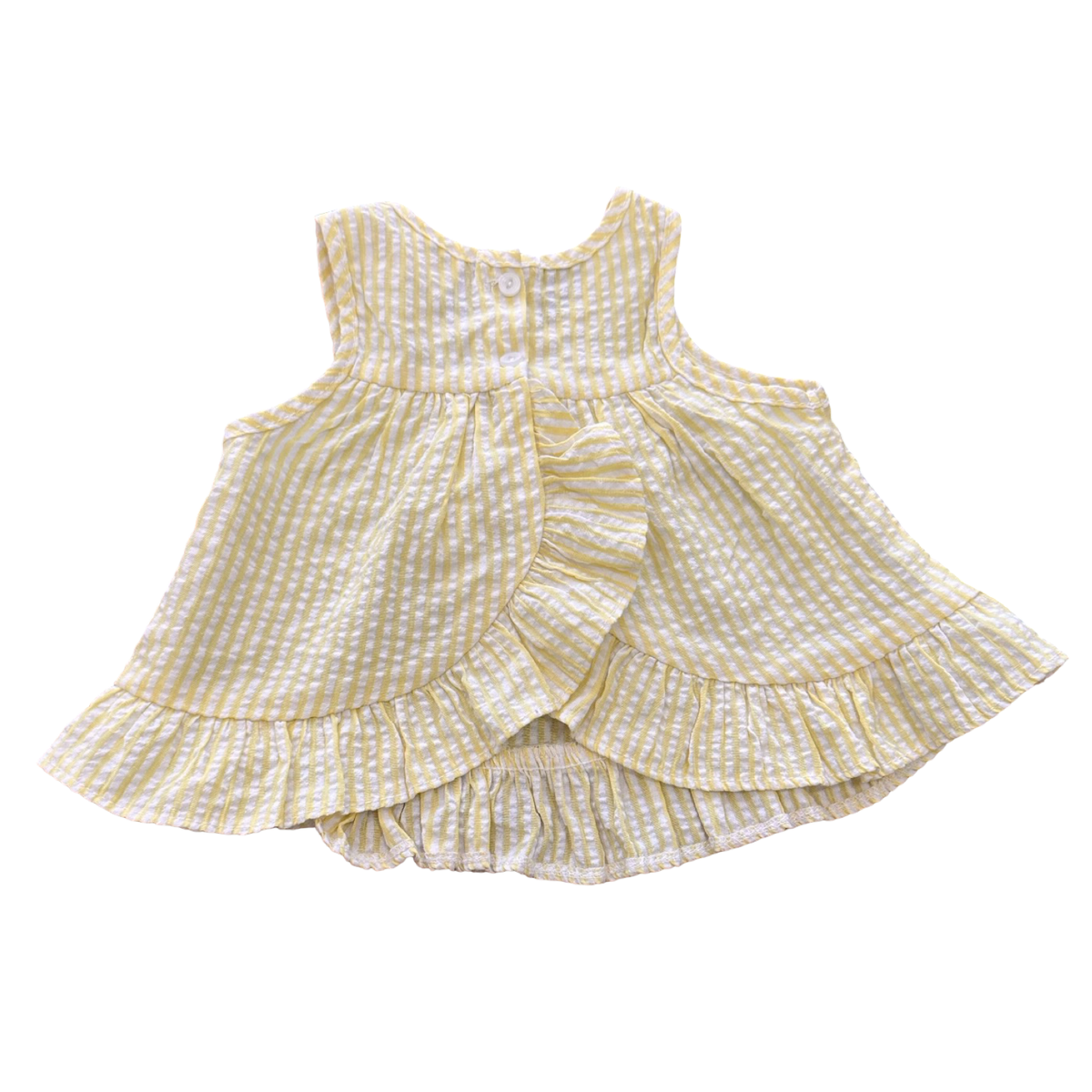 6-12M 2pc Yellow Check Girl's Outfit - Little Hero