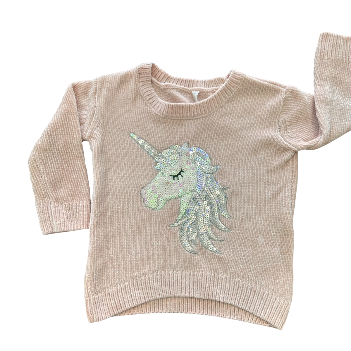 1-2Y Pink Knitted Unicorn Jersey - Real Kids