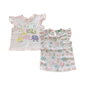 12-18M 2pc Cotton Girl Tops with Frill Sleeves - Ackermans/Tiny tots