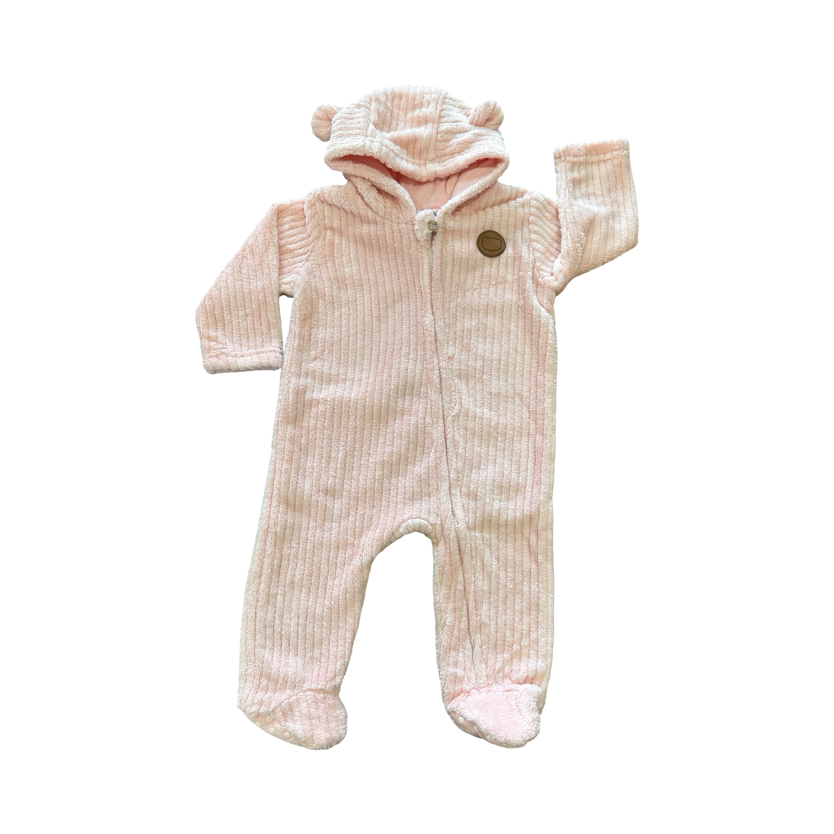 3-6M Pink Fleece Zipper Onesie - Ackermans