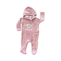 3-6M Pink "Love Our World" Fleece Snapper Onesie - Cuddlesome
