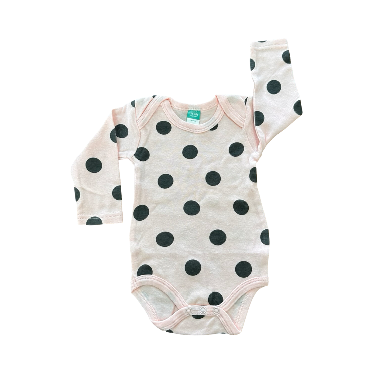 3-6M Pink & Grey Polkadot Bodysuit - Ackermans