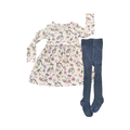 2-3Y White Ribbed Unicorn Dress with Turquoise Knitted Stockings - Real Kids