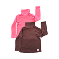 2-3Y 2pc Brown & Pink Polo Neck Tops - Qtee