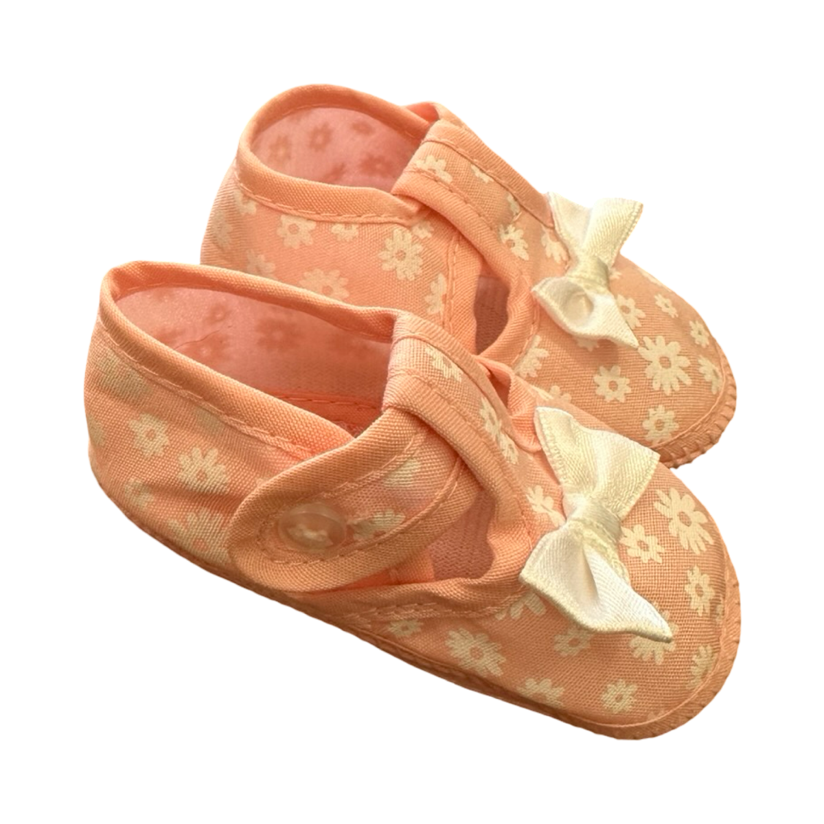 Newborn Pink & White Daisy Shoes