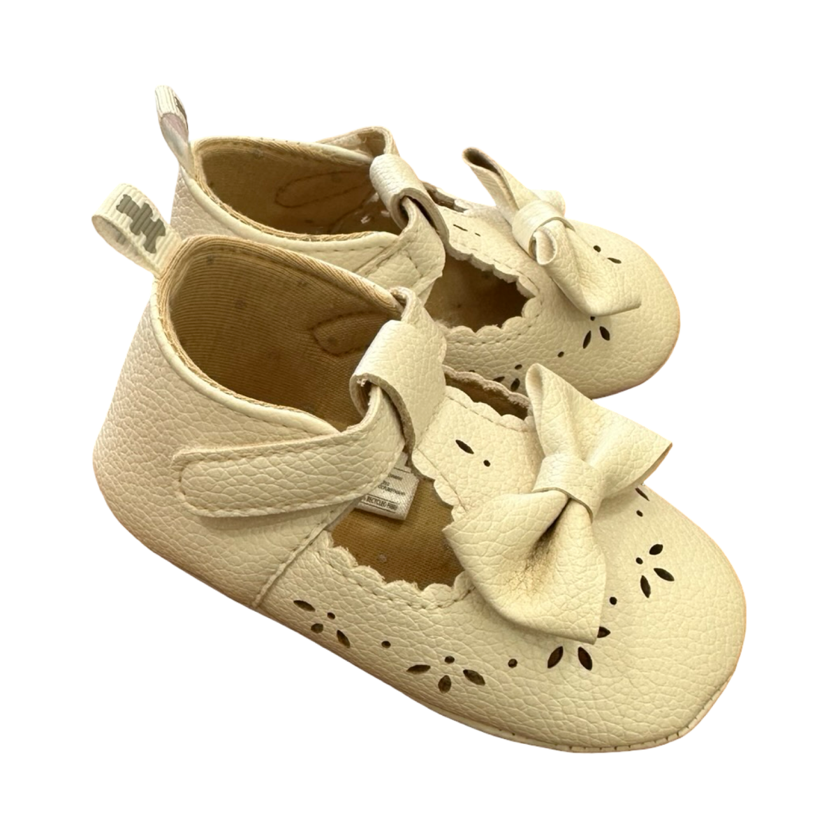 Size 2 White Leather Look Classic Style Girls Shoes - Woolworths