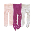 6-12M 3pc Knitted Stockings Pink, Peach & Purple - 3pc Knitted Stockings Pink, Peach & Purple
