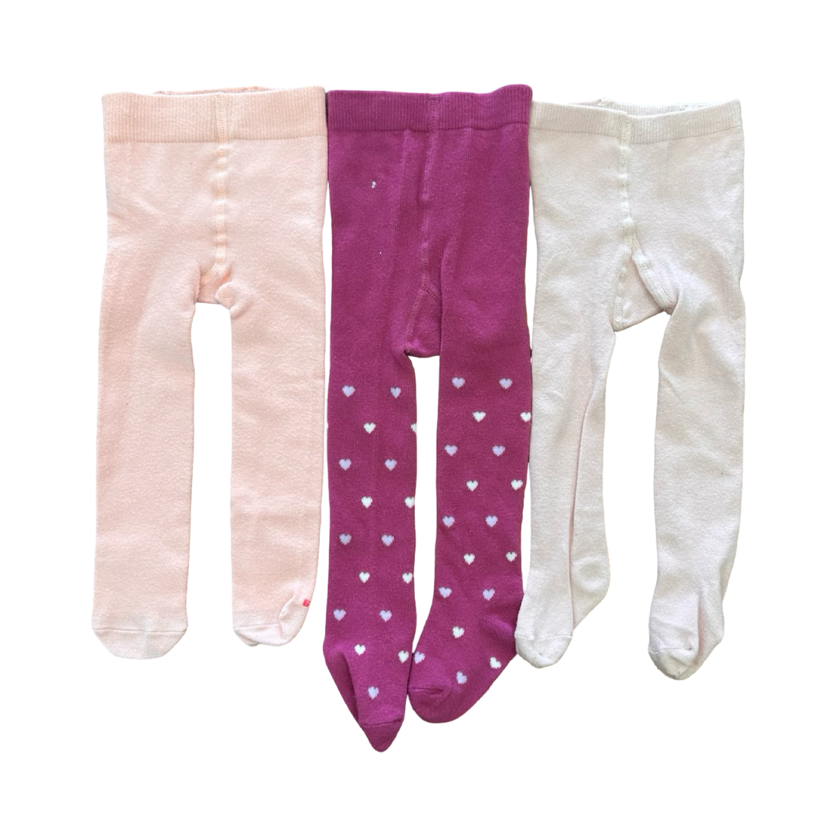6-12M 3pc Knitted Stockings Pink, Peach & Purple - 3pc Knitted Stockings Pink, Peach & Purple